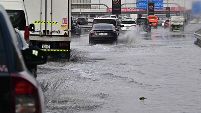 As per the National Centre of Meteorology in the United Arab Emirates, a heavy rainfall warning has been issued for Thursday and Friday, especially in Dubai and Abu Dhabi. (AFP)