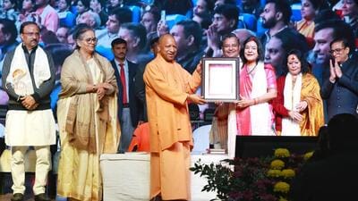 Uttar Pradesh chief minister Yogi Adityanath at the centenary celebrations of Bhatkhande Sanskriti Vishwavidyaalya (HT PHOTO) Uttar Pradesh chief minister Yogi Adityanath at the centenary celebrations of Bhatkhande Sanskriti Vishwavidyaalya (HT PHOTO)