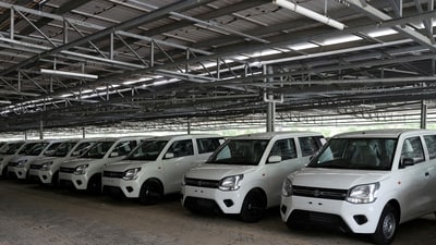 Maruti Suzuki WagonR hatchbacks at the company's manufacturing plant of Maruti Suzuki in Manesar. (Reuters)