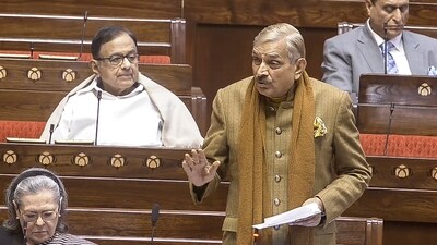 Pramod Tiwari said,"Today, breathing in Delhi has become difficult, speaking has become difficult." (Sansad TV/PTI) Pramod Tiwari said,"Today, breathing in Delhi has become difficult, speaking has become difficult." (Sansad TV/PTI)