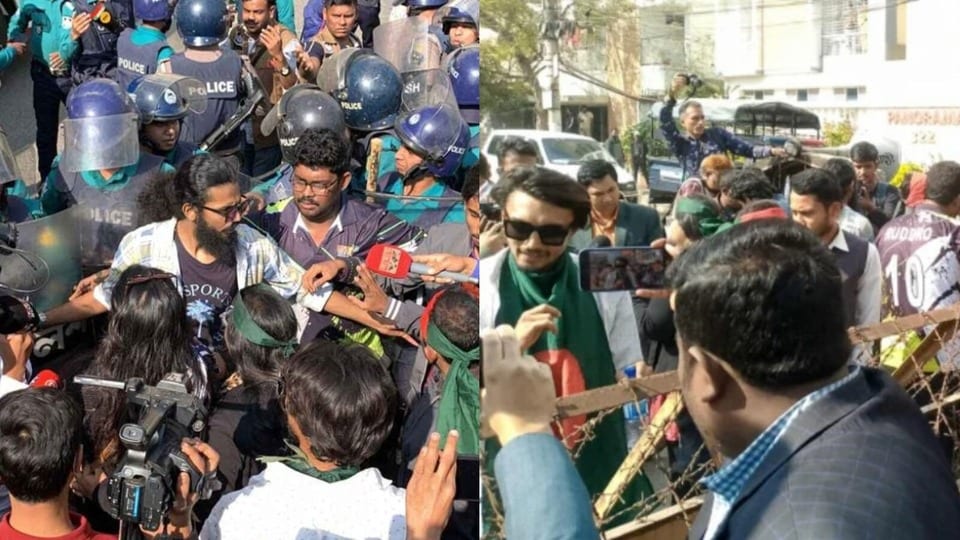 ভারতীয় অ্যাসিস্ট্যান্ট হাইকমিশন থেকে প্রায় ১০০ গজ দূরে ব্যারিকেড দিয়ে আটকানো হয় এই কট্টরপন্থীদের।
