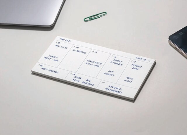 Roda Notes’s weekly planners focus on key tasks, leaving room for the unexpected. (Roda Notes) Roda Notes’s weekly planners focus on key tasks, leaving room for the unexpected. (Roda Notes)