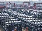 File photo of BYD electric cars being loaded on ships for export at a port in China. Image has been used for representational purpose.