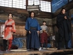 Kaya Kiyohara, Junichi Okada, Yumia Fujisaki, and Masahiro Higashide in a scene from The Last Samurai Standing.(AP)