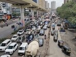 Multiple government agencies are involved in projects in and around the stretch, including the NHAI which maintains NH-48, the MBMC which maintains connecting roads, and the Mumbai Metropolitan Region Development Authority (MMRDA), which is constructing a metro line (Azim Tamboli/HT Photo)