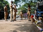 A station house officer who allegedly slapped a pregnant woman while posted at a police station in Kochi last year has been suspended, officials said on Friday
