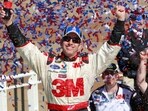 Greg Biffle celebrates in victory lane after winning the NASCAR Sprint Cup Series at Kansas Speedway on Sunday, Oct. 3, 2010 (AP Photo/Orlin Wagner, File)