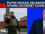 Russian President Vladimir Putin used a televised address to mock Volodymyr Zelensky’s recent “Hello from Kupiansk” selfie. Russian President Vladimir Putin used a televised address to mock Volodymyr Zelensky’s recent “Hello from Kupiansk” selfie.