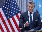 USSecretary of Defense Pete Hegseth speaks during a Christmas service at the Pentagon.