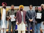 Punjab chief minister Bhagwant Mann during a permit distribution event in Chandigarh on Friday. (ANI) Punjab chief minister Bhagwant Mann during a permit distribution event in Chandigarh on Friday. (ANI)