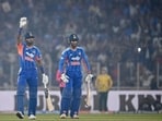 In a blistering innings, Hardik Pandya smashed 63 off just 25 balls, hitting five sixes and five fours, reaching his seventh T20I half-century in only 16 deliveries.(AFP)