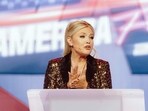Turning Point USA CEO Erika Kirk, widow of right-wing political activist Charlie Kirk, speaks during Turning Point's annual AmericaFest conference in Phoenix, Arizona.