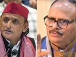 While Akhilesh criticised the BJP government over the cough syrup racket, Pathak linked the SP chief to the alleged accused through a purported photo. While Akhilesh criticised the BJP government over the cough syrup racket, Pathak linked the SP chief to the alleged accused through a purported photo.
