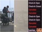 Some flights were cancelled at the Delhi airport this morning as dense fog and low visibility continued. Some flights were cancelled at the Delhi airport this morning as dense fog and low visibility continued.