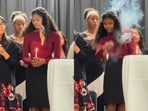 Schoolgirl showed remarkable presence of mind when her hair caught fire during a school event.