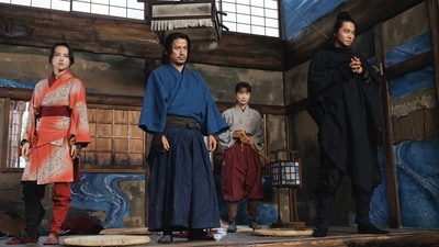 Kaya Kiyohara, Junichi Okada, Yumia Fujisaki, and Masahiro Higashide in a scene from The Last Samurai Standing. (AP) Kaya Kiyohara, Junichi Okada, Yumia Fujisaki, and Masahiro Higashide in a scene from The Last Samurai Standing. (AP)