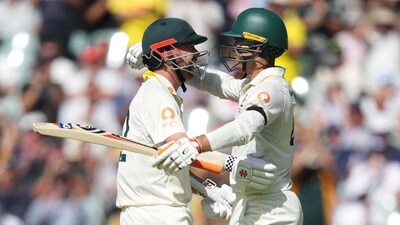 Travis Head crunched his fourth century in as many Tests at Adelaide Oval (REUTERS)