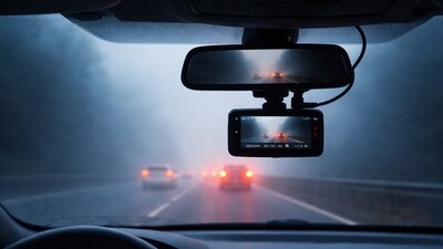 Dash cams designed to handle fog, low light, and sudden visibility changes, helping drivers stay protected on risky, mist-heavy roads. (AI generated) Dash cams designed to handle fog, low light, and sudden visibility changes, helping drivers stay protected on risky, mist-heavy roads. (AI generated)