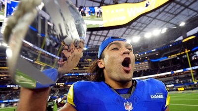 Los Angeles Rams wide receiver Puka Nacua (12) cleared to play against Seahawks tonight.   TPX IMAGES OF THE DAY (IMAGN IMAGES via Reuters Connect)