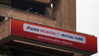 Signage at an ICICI Prudential AMC branch in Delhi. (Bloomberg)