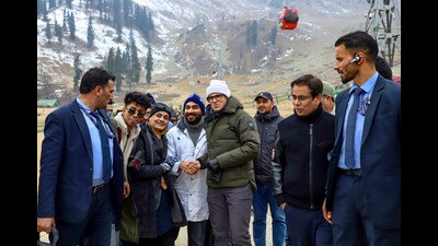 Jammu and Kashmir chief minister Omar Abdullah is seeking the opening of all closed destinations, particularly those close to Gulmarg, Pahalgam and Doodhpathri in Budgam. (PTI File) Jammu and Kashmir chief minister Omar Abdullah is seeking the opening of all closed destinations, particularly those close to Gulmarg, Pahalgam and Doodhpathri in Budgam. (PTI File)