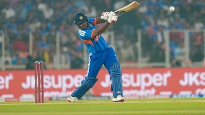 Sanju Samson dazzled on what is now a rare opportunity to open with India vice-captain Shubman Gill sidelined due to an injury, He scored a quickfire 37 at the top. (PTI) Sanju Samson dazzled on what is now a rare opportunity to open with India vice-captain Shubman Gill sidelined due to an injury, He scored a quickfire 37 at the top. (PTI)
