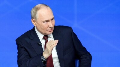 Russian President Vladimir Putin made the remarks at his annual end-of-year press conference and phone-in in Moscow, Russia on December 19, 2025. (via REUTERS)