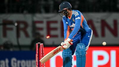 Shubman Gill is bowled by South Africa's Marco Jansen during the third T20I in Dharamsala. (AFP) Shubman Gill is bowled by South Africa's Marco Jansen during the third T20I in Dharamsala. (AFP)