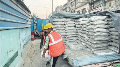 Spot checks by HT found construction ongoing at multiple sites across the city. (Raj K raj/HT Photo)