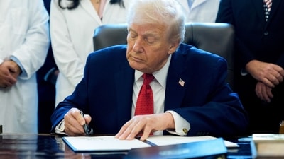 File photo of US President Donald Trump . (Bloomberg) File photo of US President Donald Trump . (Bloomberg)