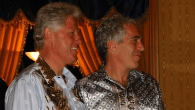 Former US President Bill Clinton stands with Jeffrey Epstein in this image released by the Department of Justice in Washington, DC. (via REUTERS)