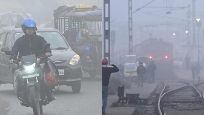 Dense fog engulfed parts of India as IMD issued red, orange and yellow alert for cold wave conditions. (Santosh Kumar/Hindustan Times) Dense fog engulfed parts of India as IMD issued red, orange and yellow alert for cold wave conditions. (Santosh Kumar/Hindustan Times)