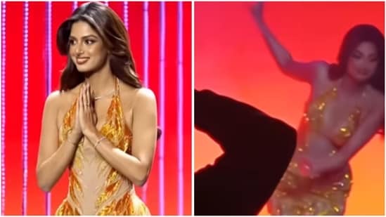 Harnaaz Sandhu slipped and almost fell on the runway. (Instagram)