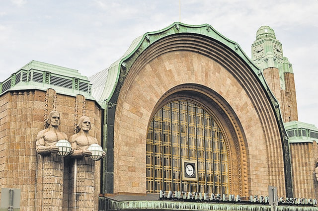 Helsinki Central station, with its Lantern Carriers standing on eternal watch. (Shutterstock) Helsinki Central station, with its Lantern Carriers standing on eternal watch. (Shutterstock)