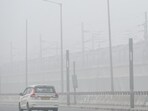 A blanket of fog, coupled with pollution,engulfs the capital region on Friday. (Sunil Ghosh/HT Photo) A blanket of fog, coupled with pollution,engulfs the capital region on Friday. (Sunil Ghosh/HT Photo)