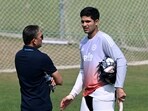 India ODI and Test captain Shubman Gill and Ajit Agarkar interact. India ODI and Test captain Shubman Gill and Ajit Agarkar interact.