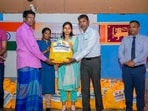 Dry ration packets being distributed among the families affected by Cyclone Ditwah in Sri Lanka
