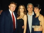 Donald Trump seen with Jeffrey Epstein.