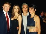Donald Trump seen with Jeffrey Epstein.