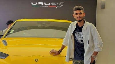 Anurag Dwivedi posing with his Lamborghini Urus S. (Instagram/@anuragxcricket) Anurag Dwivedi posing with his Lamborghini Urus S. (Instagram/@anuragxcricket)
