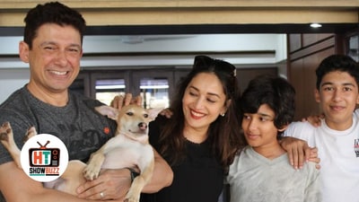 Madhuri Dixit with husband, Dr Sriram Nene, and sons Arin and Ryan. Madhuri Dixit with husband, Dr Sriram Nene, and sons Arin and Ryan.