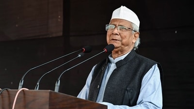 Bangladesh Chief Adviser Muhammad Yunus speaks during the funeral of Osman Hadi. (ANI) Bangladesh Chief Adviser Muhammad Yunus speaks during the funeral of Osman Hadi. (ANI)
