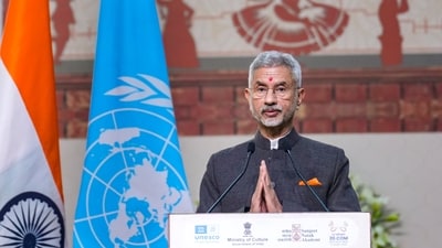 External Affairs Minister S. Jaishankar spoke during the inaugural ceremony of the 20th Session of the Intergovernmental Committee for the Safeguarding of the Intangible Cultural Heritage. (PTI) External Affairs Minister S. Jaishankar spoke during the inaugural ceremony of the 20th Session of the Intergovernmental Committee for the Safeguarding of the Intangible Cultural Heritage. (PTI)
