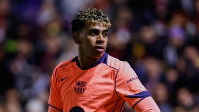 Barcelona's Lamine Yamal looks on during a match. (AP) Barcelona's Lamine Yamal looks on during a match. (AP)