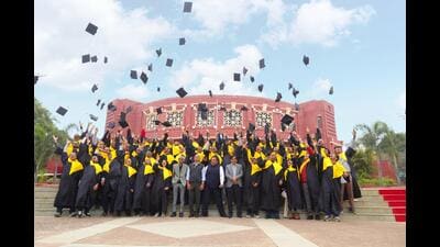 The highlight of the second day was the re-graduation ceremony, where alumni once again wore graduation robes, reliving moments of pride and nostalgia. (HT PHOTO) The highlight of the second day was the re-graduation ceremony, where alumni once again wore graduation robes, reliving moments of pride and nostalgia. (HT PHOTO)