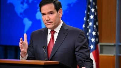US Secretary of State Marco Rubio gestures as he speaks during an end-of-year press conference in the State Department Press Briefing Room in Washington, DC on December 19, 2025. (AFP) US Secretary of State Marco Rubio gestures as he speaks during an end-of-year press conference in the State Department Press Briefing Room in Washington, DC on December 19, 2025. (AFP)