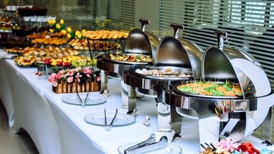 A wedding buffet offers a lot of options, making people overeat and then struggle with bloating. (Shutterstock) A wedding buffet offers a lot of options, making people overeat and then struggle with bloating. (Shutterstock)