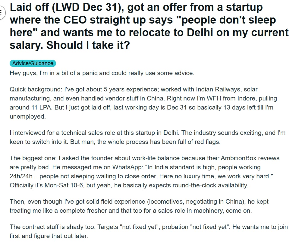 Screengrab of the Reddit post. (Reddit) Screengrab of the Reddit post. (Reddit)