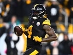 DK Metcalf #4 of the Pittsburgh Steelers runs into the end zone for a touchdown during the third quarter of the game against the Miami Dolphins DK Metcalf #4 of the Pittsburgh Steelers runs into the end zone for a touchdown during the third quarter of the game against the Miami Dolphins