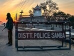 A security official stands guard in Samba.